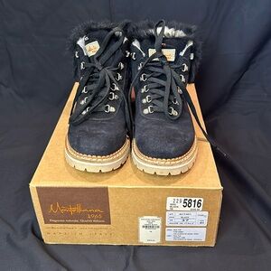 La Montelliana Margherita Black Lace-Up Boots Size 37
